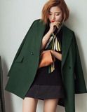 2016秋冬韩版时尚小西装新款女士外套 中长款长袖休闲西服上衣