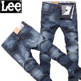 Leepu`s男士牛仔裤修身直筒四季薄款 青年新正品牌简约小脚长裤潮