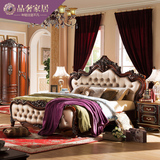 欧式床实木床法式床低箱高箱床双人床雕花复古美式储物床卧室家具