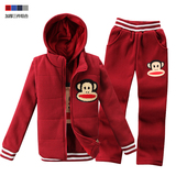 大嘴猴正品童装男童女童秋冬季儿童运动套装中大童卫衣加厚三件套