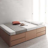 板式抽屉床储物床 收纳高箱床 1.2米1.5米1.8米双人床宜家床特价