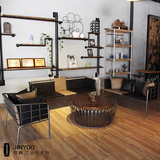 铁艺沙发美式乡村工业风酒吧桌椅复古休闲咖啡厅创意沙发组合