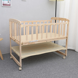 包邮多功能婴儿床全实木无漆摇篮床儿童床摇摇床BB床宝宝床带护栏