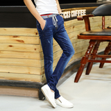 时尚牛仔裤男士小脚 修身型 秋季新款韩版青年直筒潮男弹力长裤