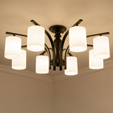 美式简约客厅灯创意铁艺美式乡村卧室吸顶灯现代时尚餐厅玻璃吊灯