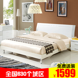 现代简约板式床双人床1.8米1.5米高低箱烤漆床特价储物床配床垫