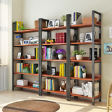 宜家书架置物架货品展示架多层书架客厅书柜隔断钢木货架简易隔断