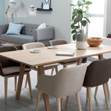 【轩辕】纯实木餐桌全纯橡木餐台饭桌环保餐桌可伸缩餐厅组装家具