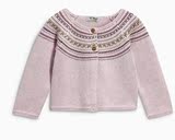 英国代购正品童装NEXT 16年秋季新款女宝宝女童紫色针织开衫 外套