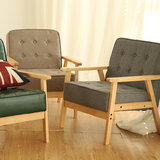 简约现代实木沙发咖啡客厅阳台休闲椅小户型布艺皮质双人三人沙发