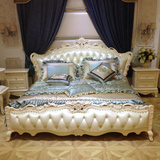 特价欧式床 实木床 双人床2米2.2米公主大床 真皮田园婚床白色2.4