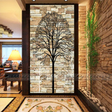 艺术玻璃 玄关 隔断 屏风 现代 简约 过道背景 双面 优雅 幸福树