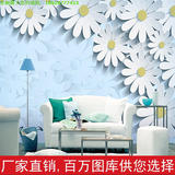 现代简约电视背景墙壁纸客厅卧室温馨花卉3D定制壁画无纺布墙