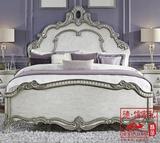 美式乡村实木雕刻床法式复古做旧床新古典卧室1.8米床公主床婚床