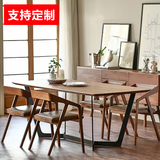 美式乡村铁艺实木餐桌椅组合家用餐桌椅方桌小户型饭桌纯实木桌子