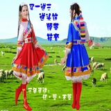 新款藏族舞蹈演出服藏族短袖服饰少数民族舞台服女蒙古族表演服装