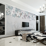 现代简约壁纸酒店宾馆房间卧室素色淡雅树叶散落意境墙纸壁画墙布