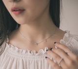 S925纯银 精致埃菲尔铁塔短款锁骨链女 韩国时尚项链挂件银饰