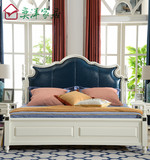 美式床实木床欧式双人床韩式田园床1.8米公主床婚床高箱床白橡木