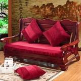 冬季毛绒红实木沙发垫加厚三人连体坐垫长沙发防滑座垫椅垫可拆洗