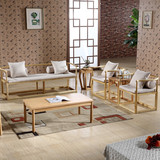 新中式沙发仿古实木沙发组合三人位原木色太师椅简约个性定制家具