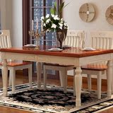 美式乡村餐桌全实木家具欧式拼色英伦地中海小放桌子理石餐桌