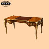 亚历山大书桌欧式实木镶铜件书桌法式新古典别墅书桌美式奢华书桌