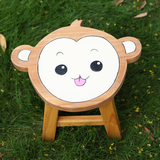 全实木凳子新西兰进口松木儿童卡通小板凳换鞋凳时尚创意小猴凳