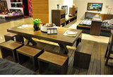 美式实木餐桌简约现代小户型餐桌咖啡厅桌椅组合办公桌会议桌椅
