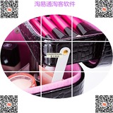 漆皮化妆包韩国专业大容量手提化妆箱高档防水折叠化妆品收纳包