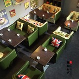 咖啡厅沙发 西餐厅沙发 奶茶店甜品店茶楼馆桌椅卡座会所沙发组合