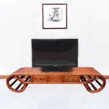简约现代中式实木电视柜 茶几组合套装创意圆角客厅家具卷头榆木