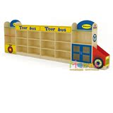 巴士造型玩具柜幼儿园收纳柜区角分区转角柜儿童储物架组合柜明熠