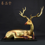 纯铜鹿子摆件 福禄双至 欧式工艺品玄关摆设 对鹿 客厅招财摆件鹿