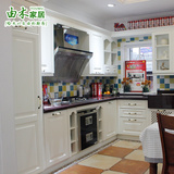 简约欧式整体厨房橱柜定做 现代开放式厨房装修 模压厨柜整体定制