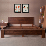实木床北欧双人床1.8米日式简约现代橡木黑胡桃原木宜家卧室家具