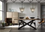 美式 实木餐桌 X型长方餐桌 咖啡厅桌 公司办工桌