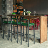 家庭复古实木吧台做旧高脚桌小吧台酒柜松木板台面板吧台桌 家用