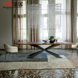  LOFT美式复古实木简约现代铁艺简约创意餐桌餐椅办公桌宜家桌椅