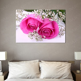 卧室装饰画房间床头挂画浪漫温馨玫瑰花卉无框画玄关墙画单幅壁画