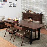 北欧实木餐桌椅欧式小户型简约餐桌宜家现代原木长方形铁艺吃饭桌