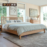 白橡木全实木日式特价1.8米1.5米新款双人床北欧宜家简约卧室家具