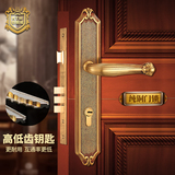 铠铜威 纯铜门锁美式黑色门锁子母门锁全铜仿古大门锁木门锁4920#