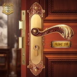 铠铜威纯铜静音欧式门锁室内实木房门锁子别墅全铜卧室卫生间锁具