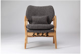 木然之家实木沙发椅北欧靠背休闲座椅单人现代简约咖啡椅懒人沙发