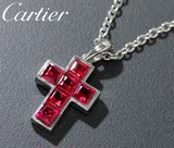 二手卡地亚Cartier红宝石项链吊坠日本直邮M758