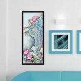自油自画 diy数字油画 客厅卧室玄关花卉竖大幅手绘装饰画 合家欢