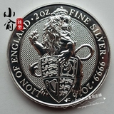 2016年英国女王的野兽神兽银币.首枚.英格兰狮子银币5英镑.2盎司