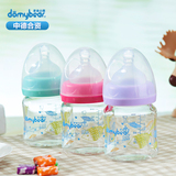 多米小熊奶瓶 新生儿玻璃奶瓶宽口径小金瓶母乳实感婴儿奶瓶玻璃