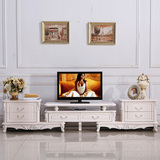 欧式电视柜组合客厅可伸缩描银烤漆雕花奢华地柜实木抽屉电视机柜